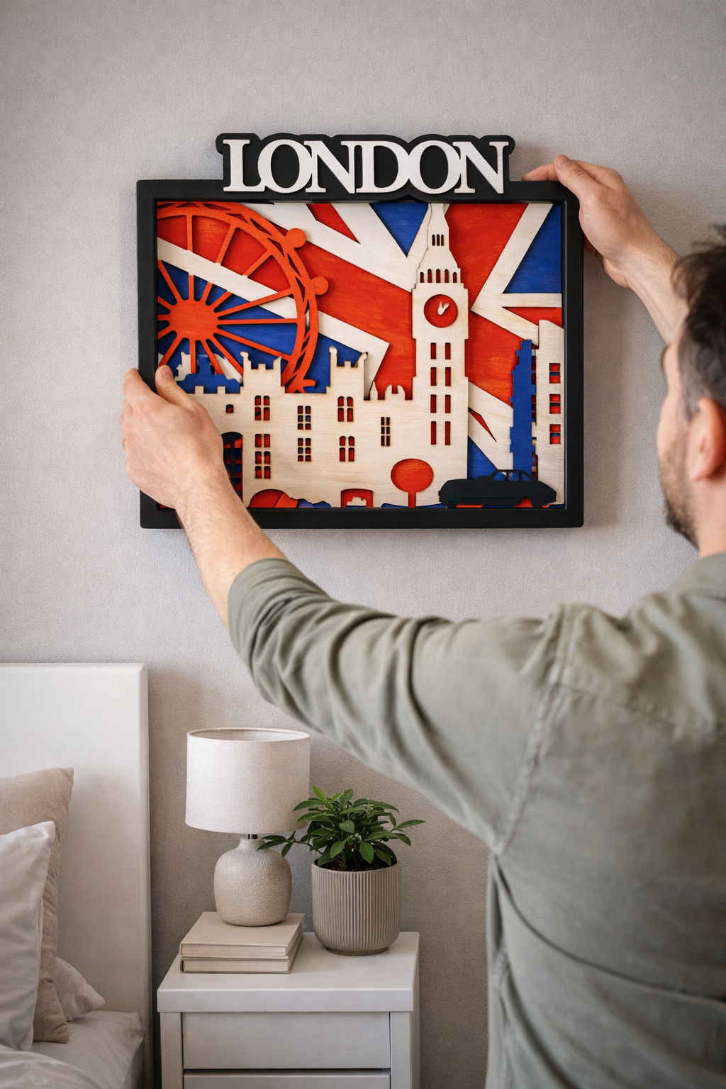 London Skyline Wandbild aus Holz